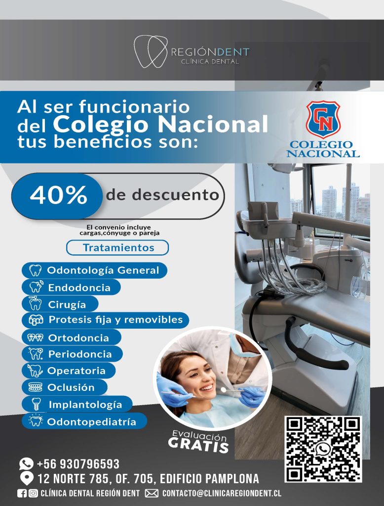 Afiche convenio clínico dental DENT- 40% de descuento, incluye cónyuge, cargas o parejas